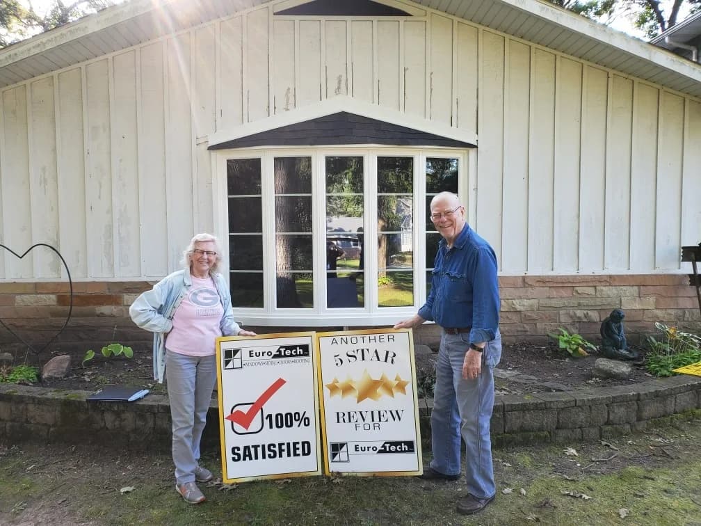 Bay and bow window replacement installed by Euro-Tech for happy Midwest customers